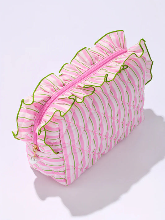 Large Fancy Zip Pouch - Pink