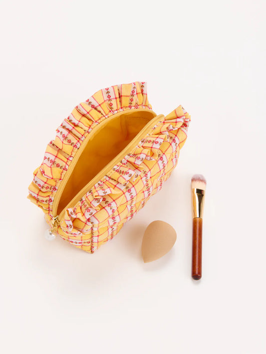 Scarlett Quilted Small Zip Pouch - Yellow
