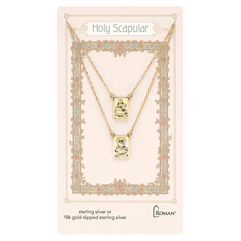 Infinity Scapular Necklace with Solid Metal Pendants
