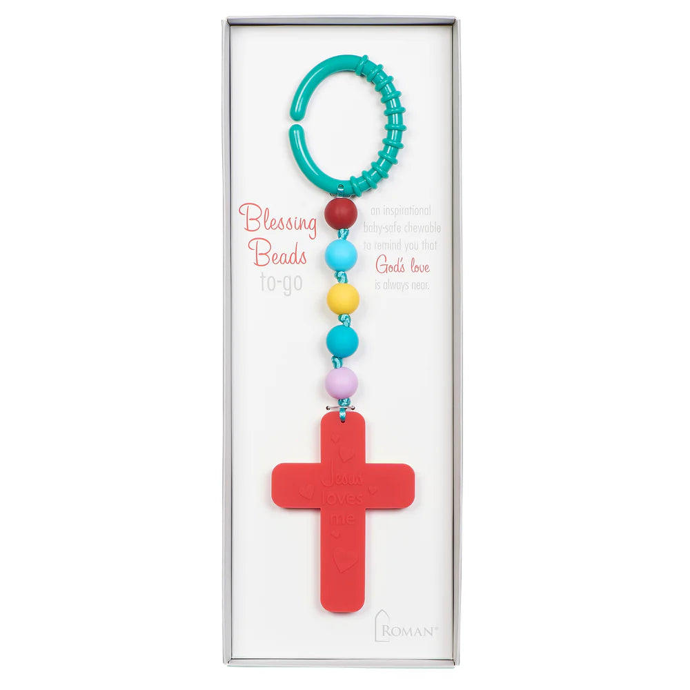 Jesus Loves Me Cross and Blessing Beads To-Go Teether