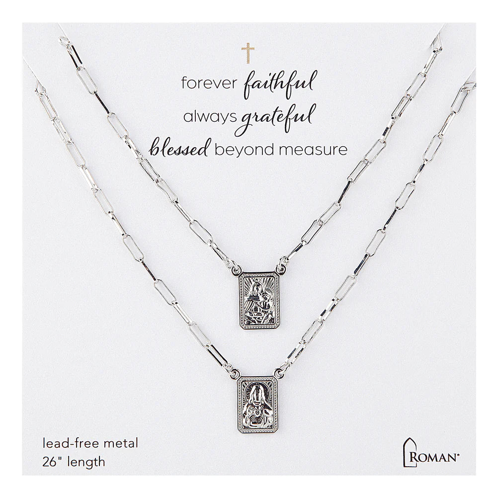 Infinity Scapular Necklace - Silver