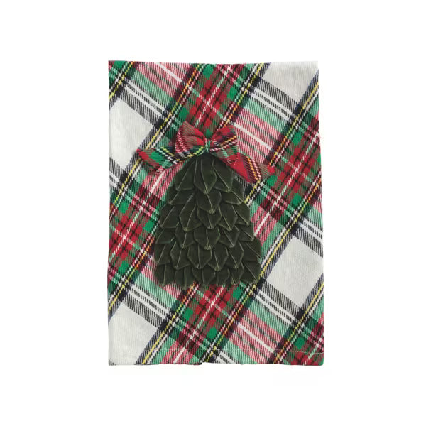 Tartan Velvet Christmas Tree Icon Towel