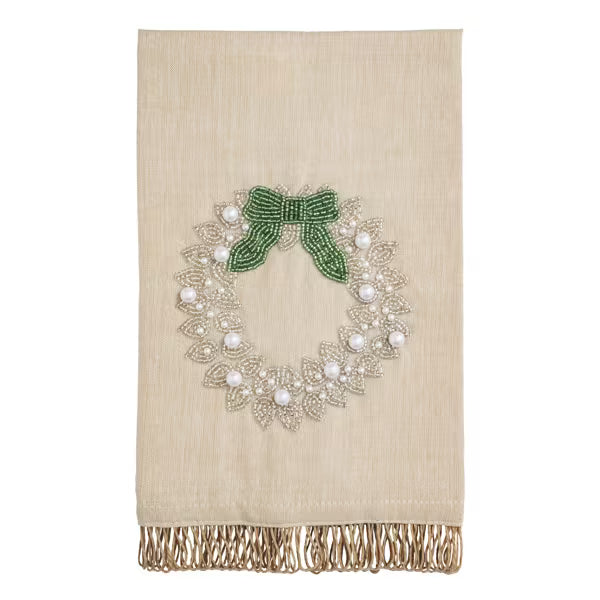 Wreath Beaded Towel