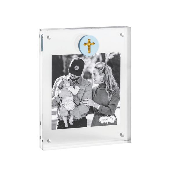 Cross Medallion Acrylic Frame - Blue