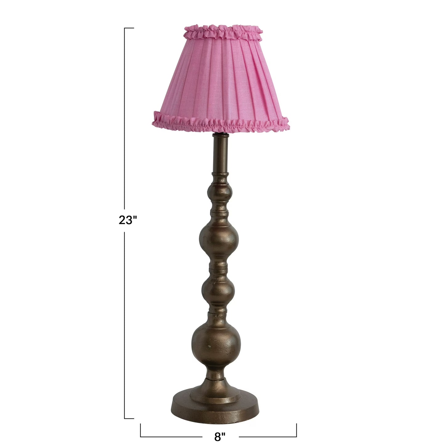Brass Table Lamp with Pleated Silk Shade