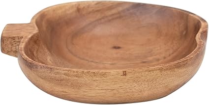 Hand-Carved Acacia Wood Pumpkin Shaped Dish