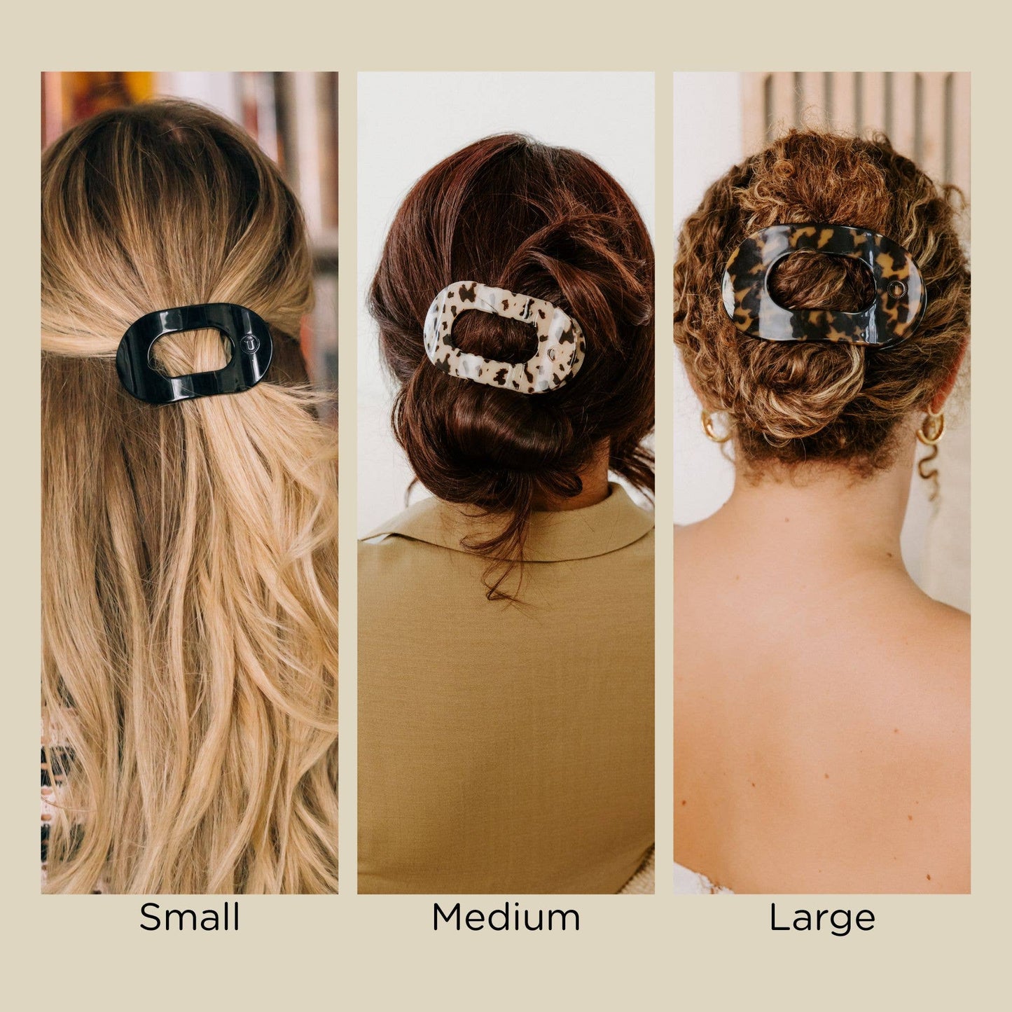 Round Flat Hair Clip | Small | Coconut White