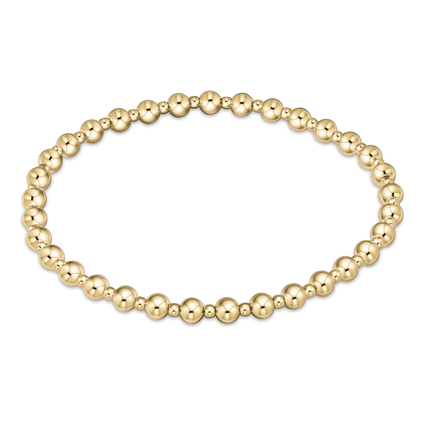 Extends Classic Grateful Pattern 4mm Bead Bracelet - Gold