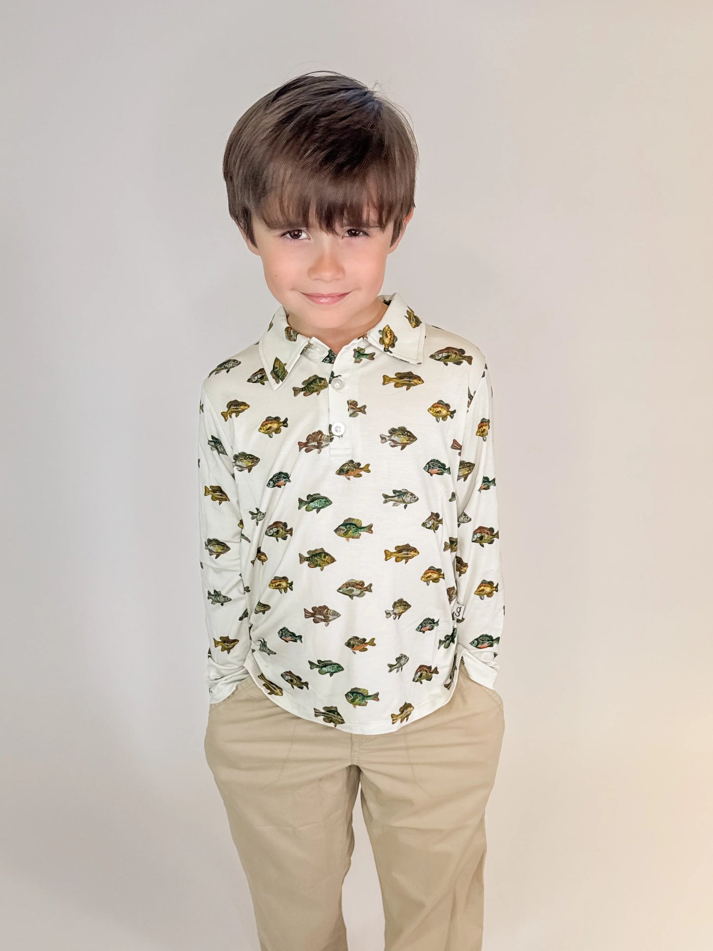 LS Polo Shirt - Lake Fish