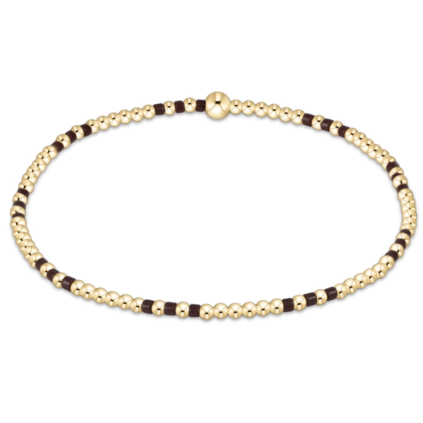 Hope Joy Pattern 2mm Bead Bracelet - Chocolate