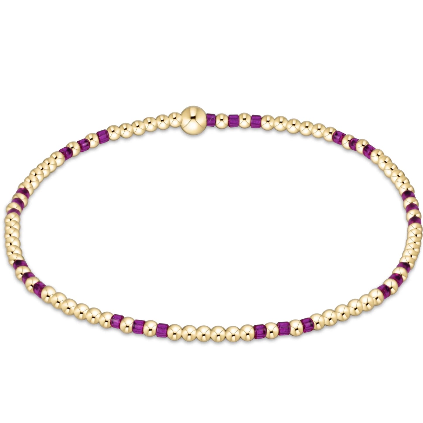 Hope Joy Pattern 2mm Bead Bracelet - Fuchia