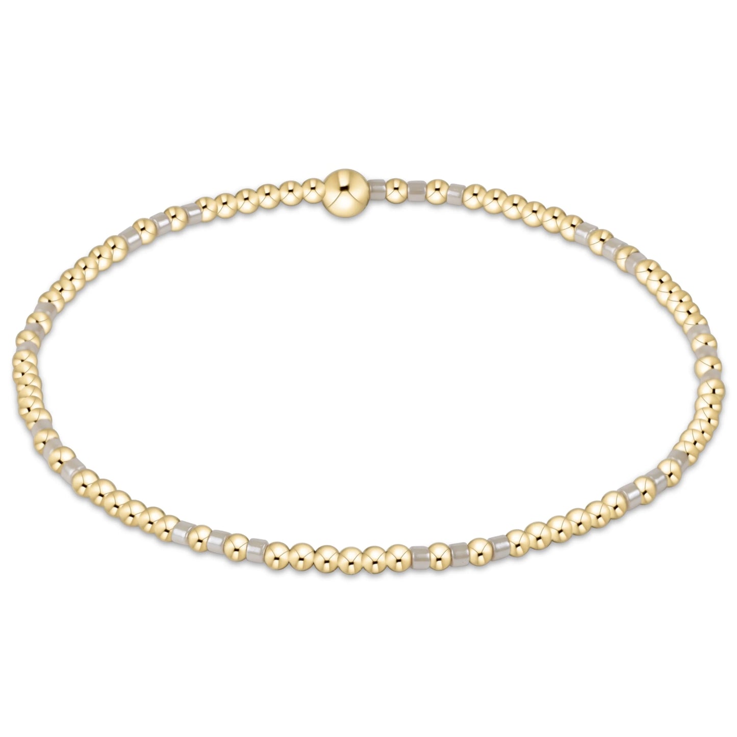 Hope Joy Pattern 2mm Bead Bracelet - Milkshake