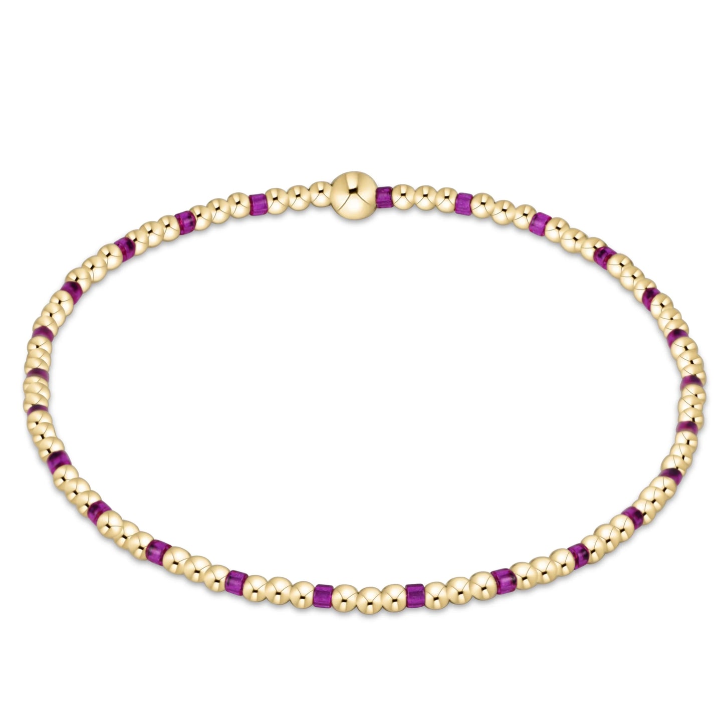 Hope Sincerity Pattern 2mm Bead Bracelet - Fuchia