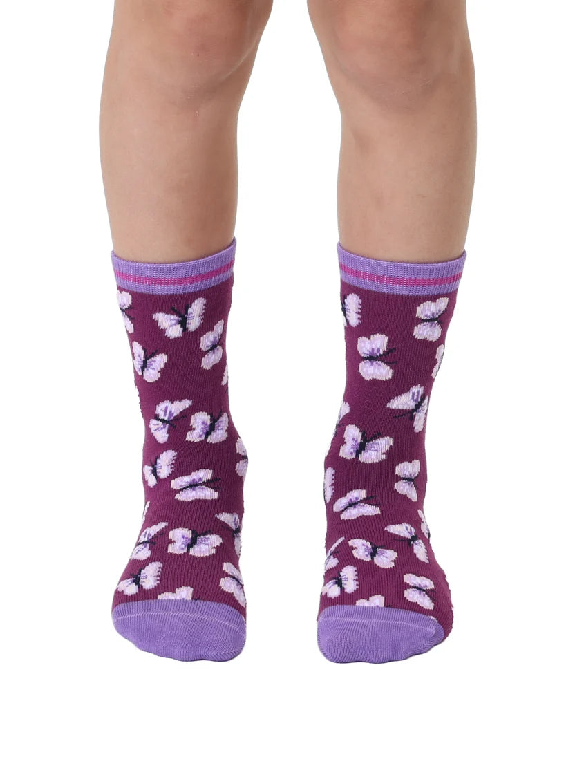 Butterfly Kids Bamboo Crew Socks