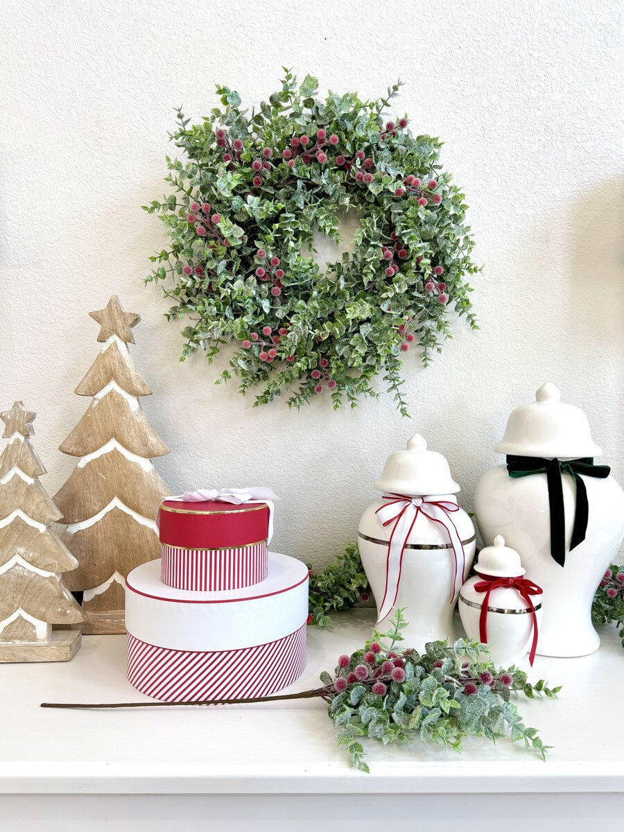 24" Frosted Red Berry Wreath
