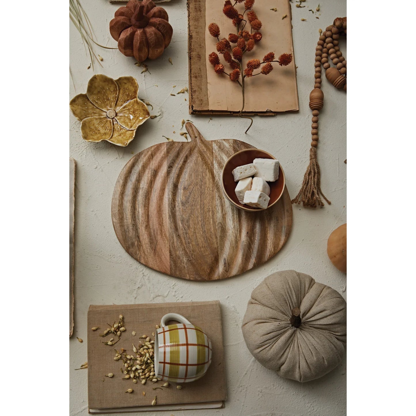Mango Wood Pumpkin Cheese/Cutting Board