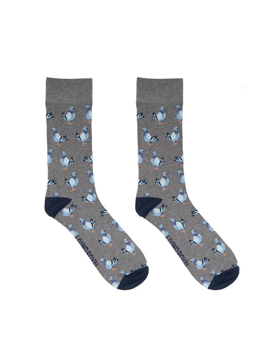 Men's Bamboo Crew Socks - Pigeon