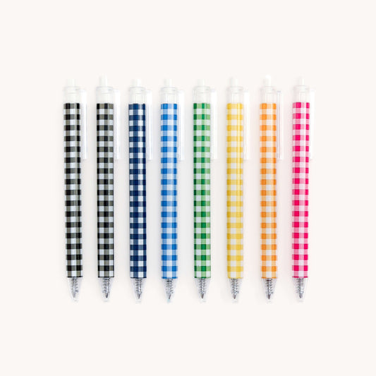 Gingham Gel Pen Set