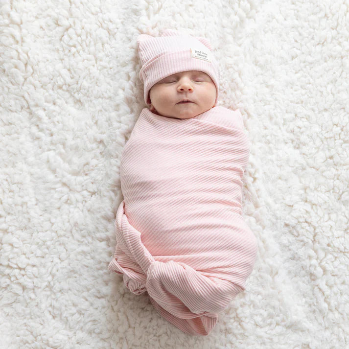 Good Little Citizens Baby Swaddle & Beanie - Blush