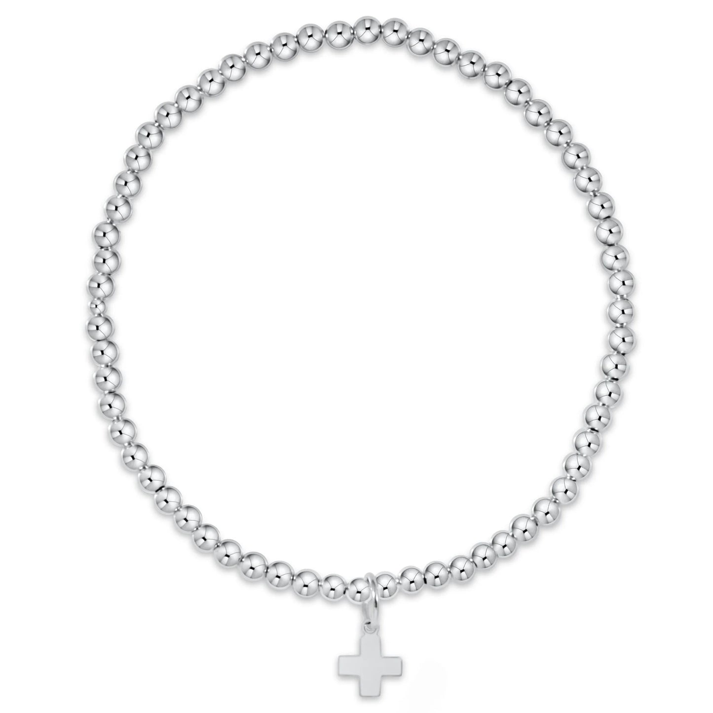 Classic Sterling 3mm Bracelet - Signature Cross Sterling Charm