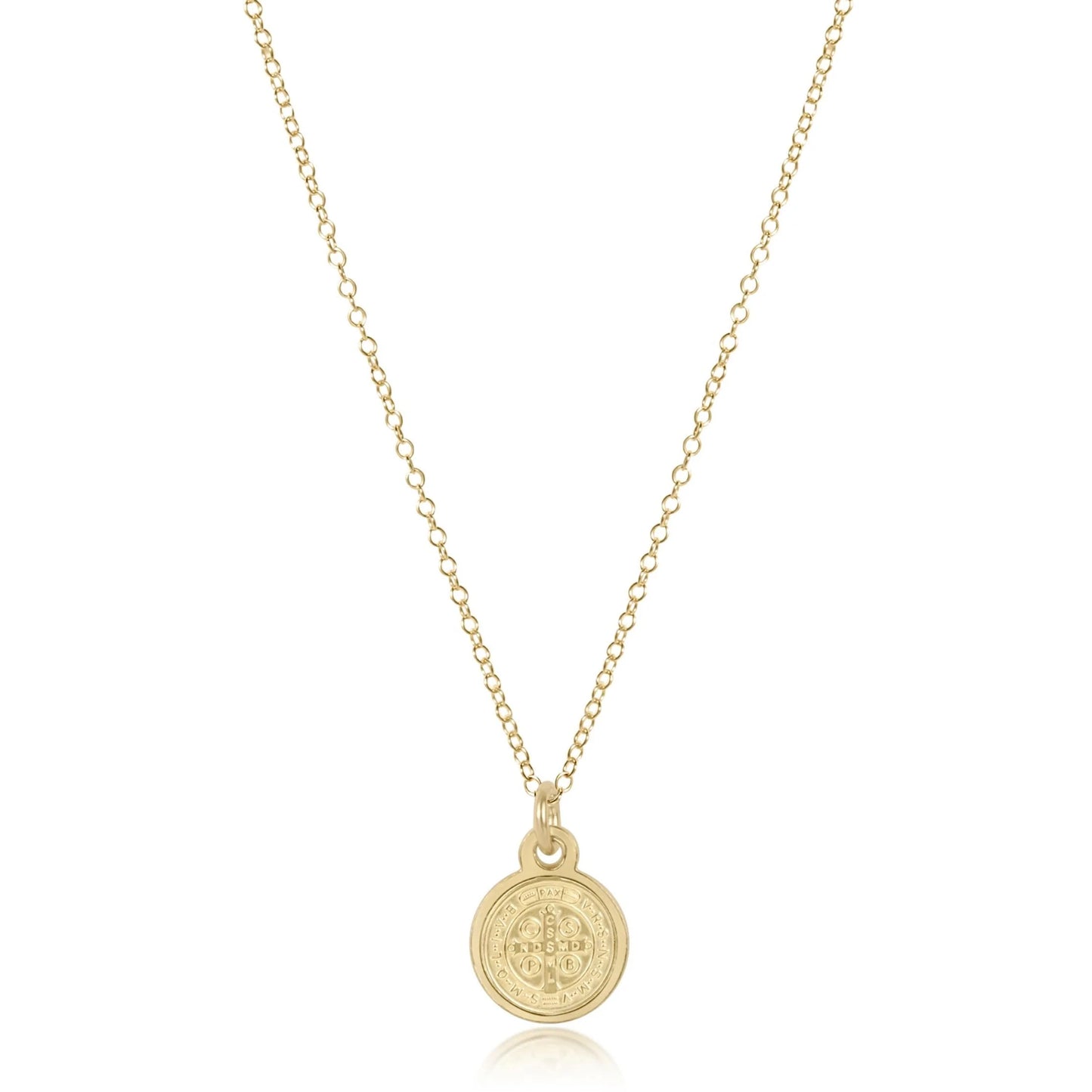 16" Necklace Gold - Blessing Small Gold Charm