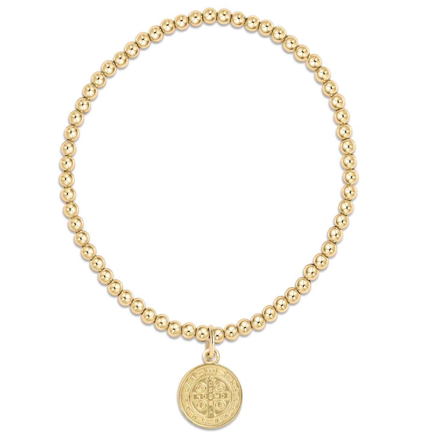 Classic Gold 3mm Bracelet - Blessing Gold Disc