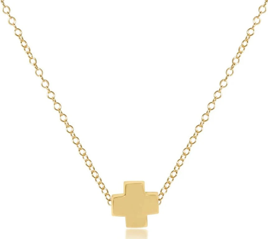 16" Necklace Gold - Signature Cross Gold