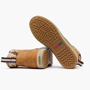 Men's Leather Lace Ankle Deck Boots - Tan and Green