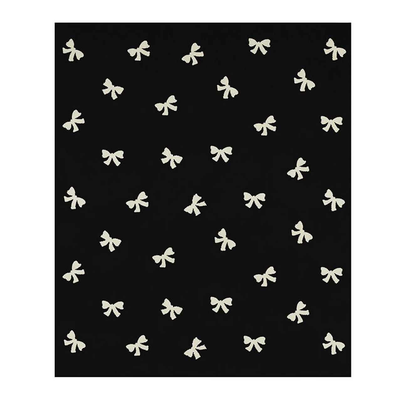 Cozy Throw - Ivory with Black Bows