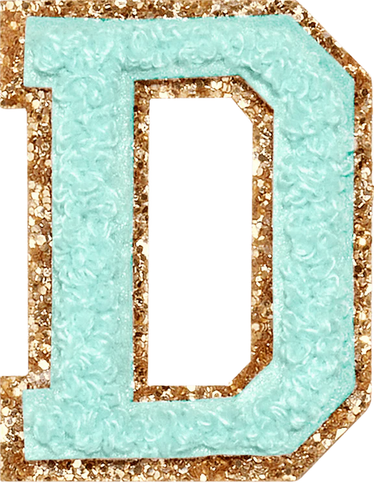 Glitter Varsity Letter Patch - Cotton Candy