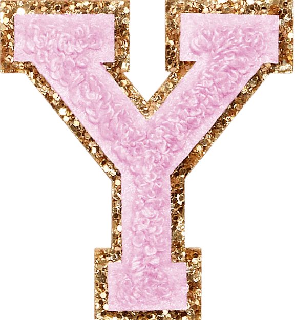 Glitter Varsity Letter Patch - Lilac