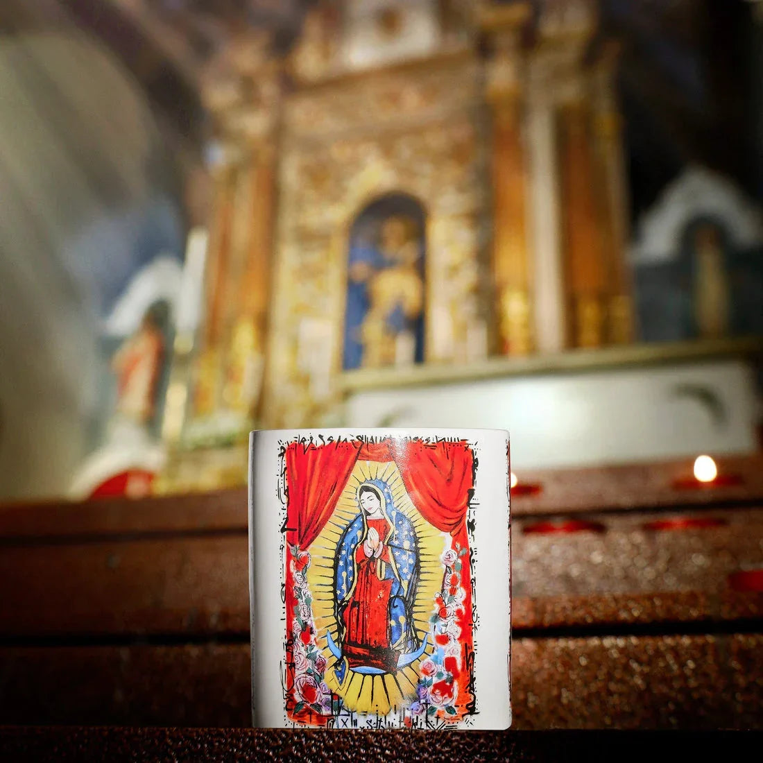 Large Virgin Mary of Guadalupe Candle