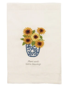 Embroidered Garden Towel - Plant