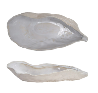 Stoneware Oyster Shell Shaped Bowl