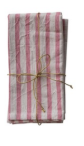 Cotton Printed Napkins - Pink Stripes