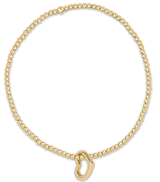 Classic Gold 2.5mm Bracelet - Love Gold Charm