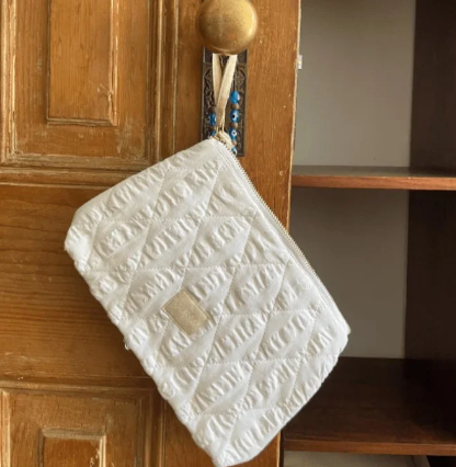 White Nola Makeup Bag