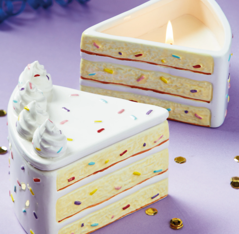 Sprinkle Cake Slice Candle