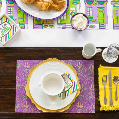 Paper Table Runner - Mardi Gras Houses