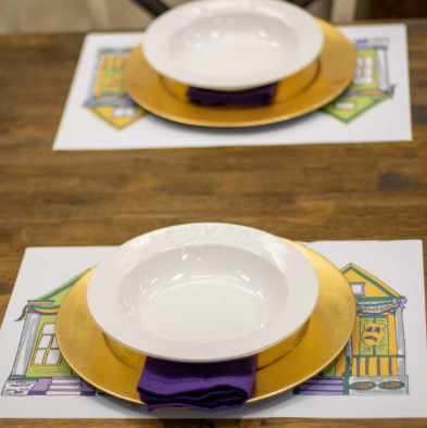 Paper Placemat - Mardi Gras Houses