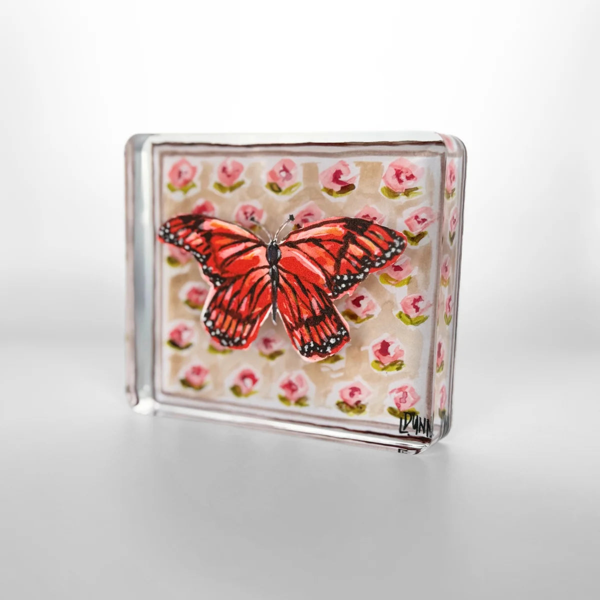Monarch Butterfly Peach Block - small