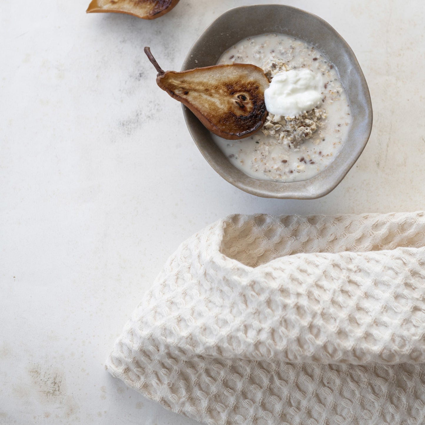 Cotton Waffle Weave Tea Towel - Cream