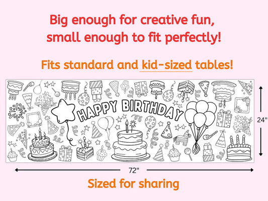 Happy Birthday Coloring Banner