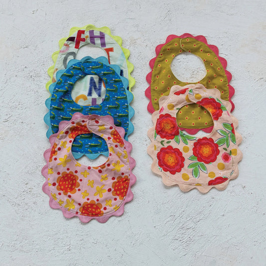 Cotton Baby Bibs with Terry Cloth Back