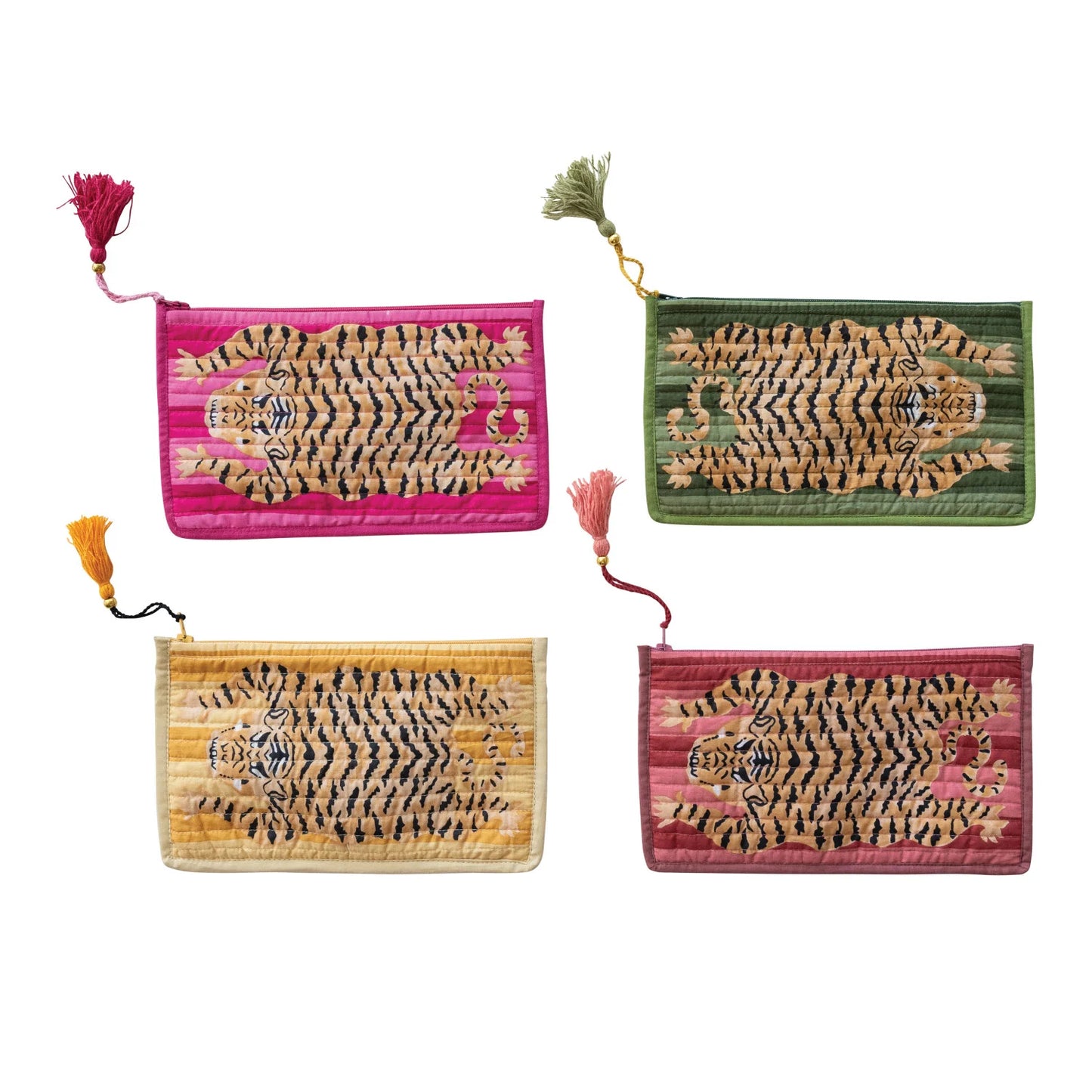 Tiger Cotton Zip Pouch