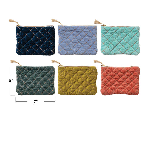 Quilted Cotton Zip Pouch