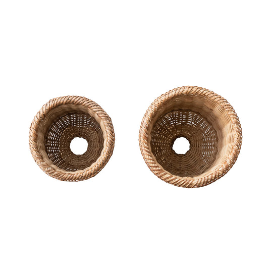 Woven Rattan Urns