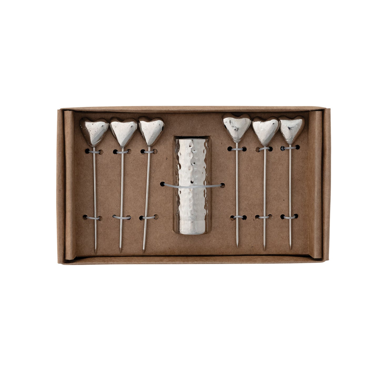 Stainless Heart Picks Set