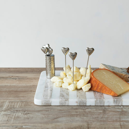 Stainless Heart Picks Set