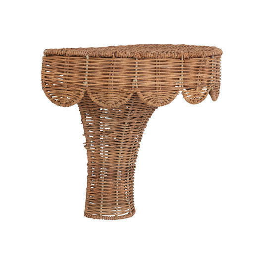 Rattan Scalloped Wall Shelf